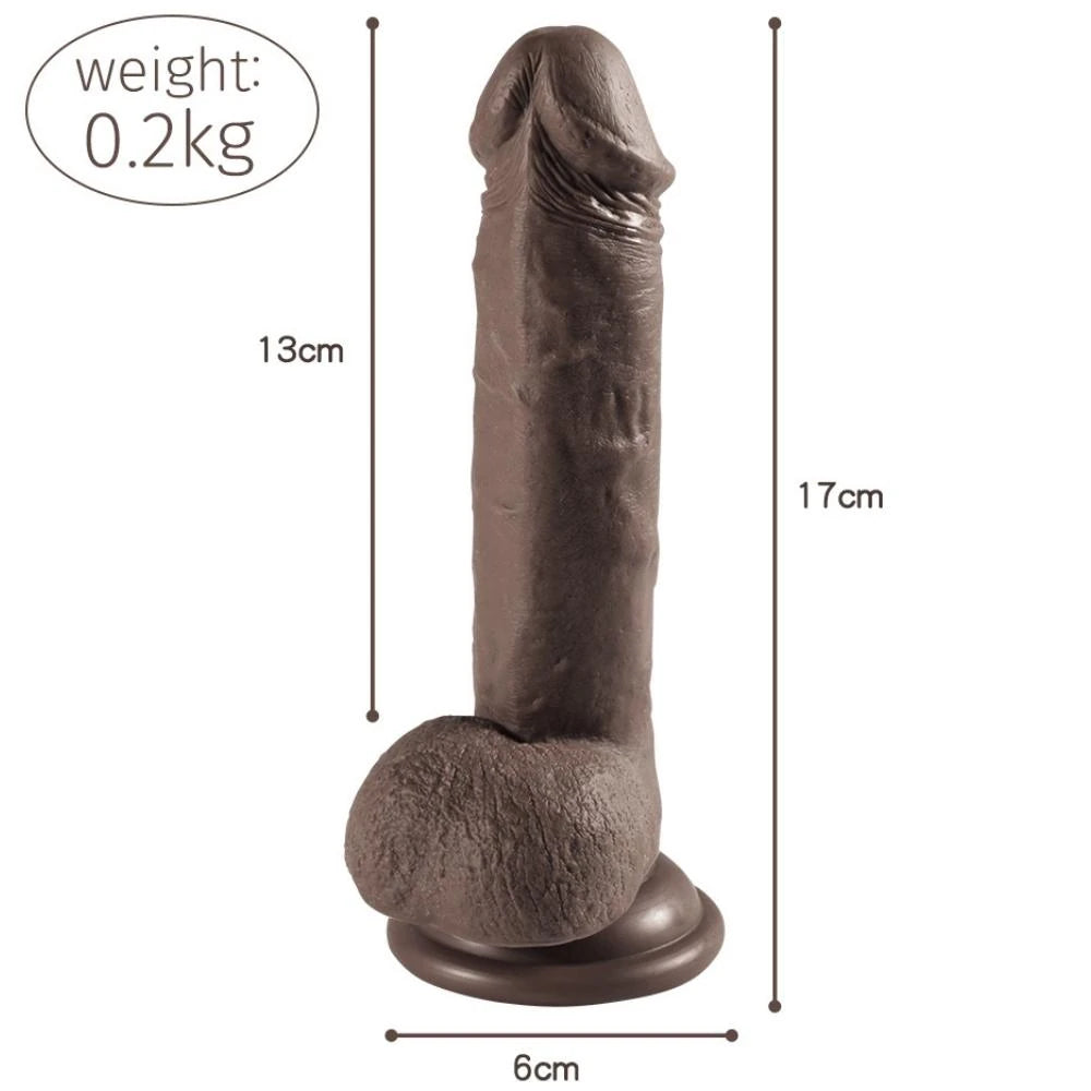 Shequ Dildo Series Addison Natural Dokdu 17 Cm Realistik Zenci Penis