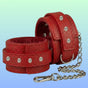 Erox Fetish Love Game Leather Hand Cuffs Deri Kelepçe-Kırmızı