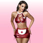Erox She Fantasy Wear Costum Deri Lateks Hemşire Kostüm
