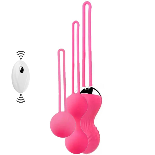 Erox Exuis Balls Set Uzaktan Kumanda Kegel Egzersiz Vibratörü Pink