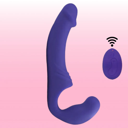Aphrodisia Double Rider Uzaktan Kumandalı Strapless Strap-On Vibratör-Purple