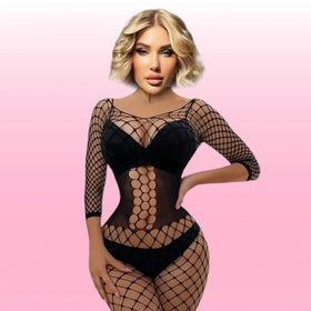 Erox She Fantasy Wear Dekolteli Seksi Siyah Vücut Çorabı