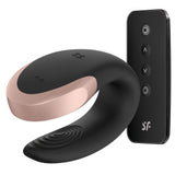Satisfyer Double Love Telefon ve Kumanda Kontrollü Vibratör-Black