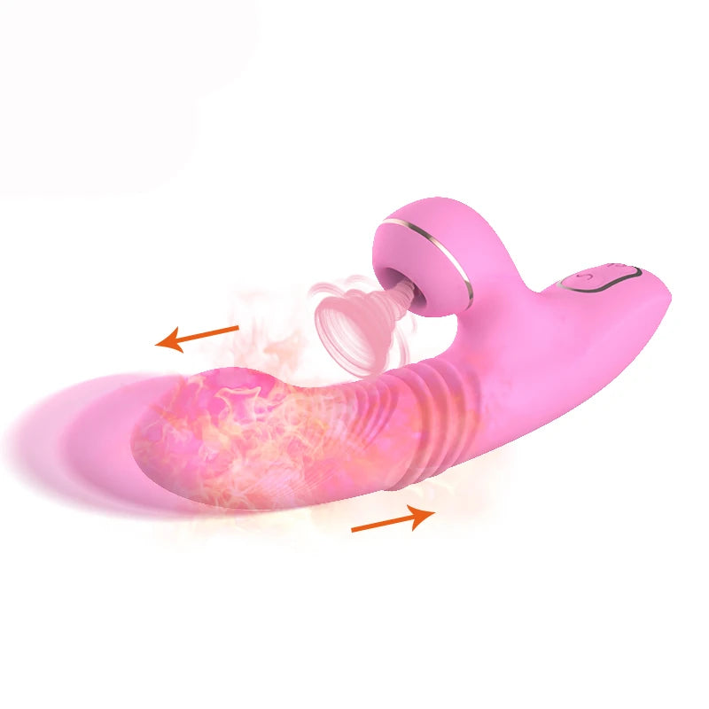 Dibe Haloy Olivia Thrusting Vibe İleti Geri Hareketli Darbeli Vibratör-Pink