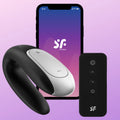Satisfyer Double Fun Telefon ve Uzaktan Kumanda Kontrollü Vibratör-Black