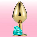 Erox The Anal Fantasy Mavi Taşlı Gold Metal Anal Plug-Small