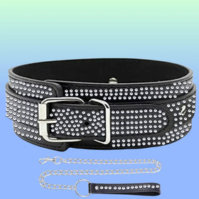 Erox Fetish Fantasy Series Diamond Collar Taşlı Fetiş Tasma-Siyah