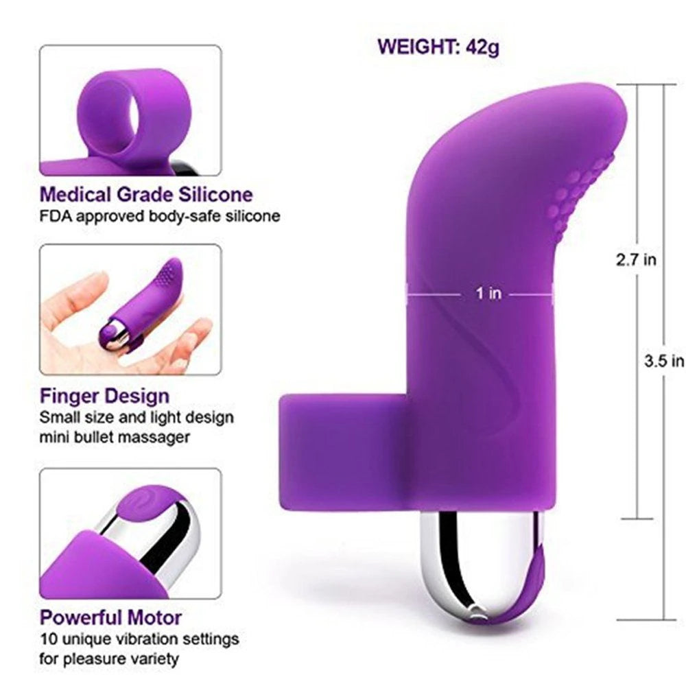 Erox Finger Vibe Çift Yönlü USB Şarjlı Parmak Vibratör-Black