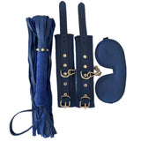 Erox Fetish Dreams Dark Blue Fetish Leather Handcuffs Set 3 lü