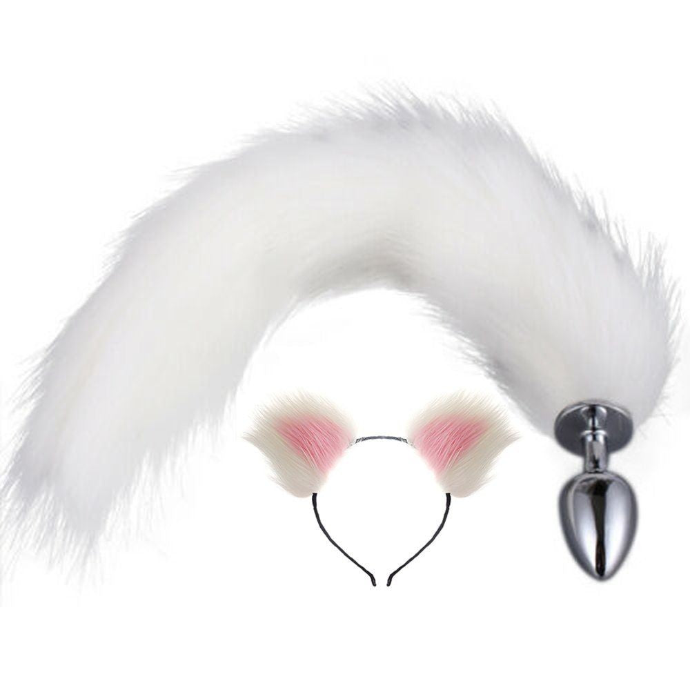 Erox Tail Kuyruklu Pembe Taçlı Orta Boy Metal Anal Plug