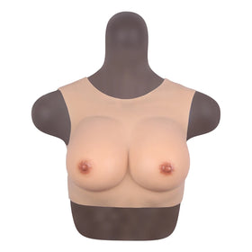 Bodysuit Crossdresser Brown Askılı Giyilebilir Silikon Göğüs M Beden