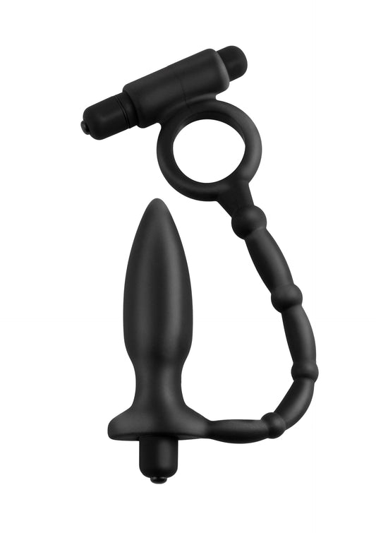 Pipedram Ass-Kicker With Titreşimli Penis Halkası ve Anal Plug