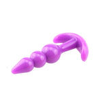 Erox Anal Fantasy Ribbled Silicone Jelly Butt Plug Anal Alıştırıcı-Purple