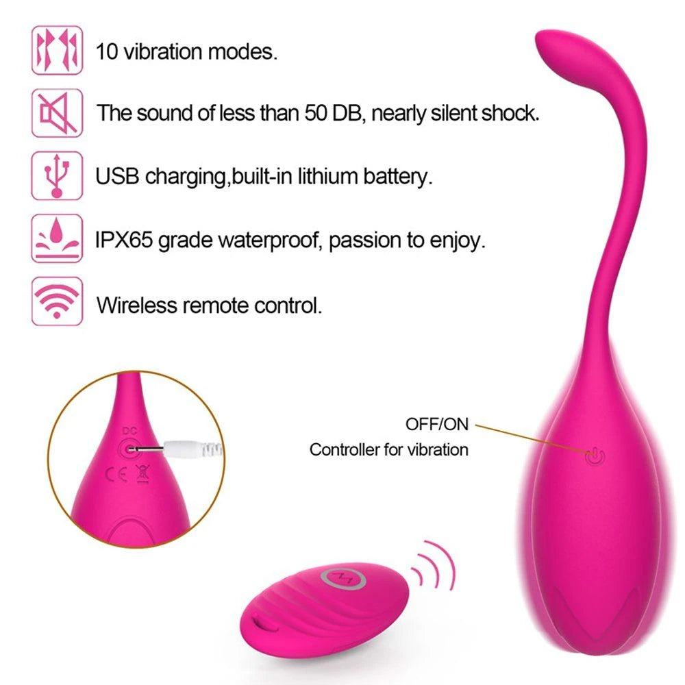 Erox Benwa Balls Uzaktan Kumandalı Kegel Egzersiz Vibratörü-Pink