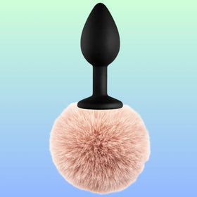 Erox Luxury Black Silicone Bunny Tail Brown Kuyruklu Anal Plug