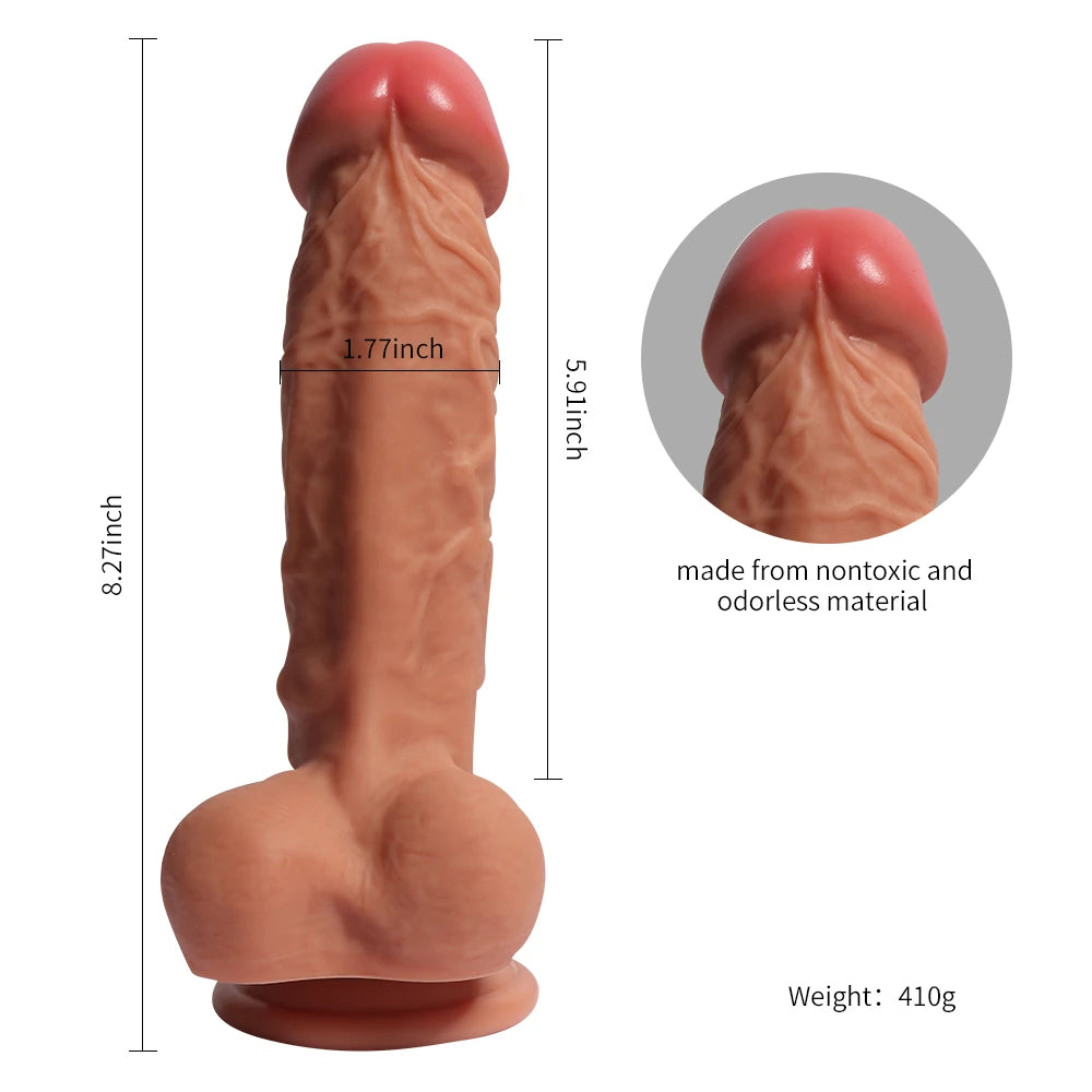 Dildo Series Apolo Realistik Çift Katmanlı Penis 21 Cm