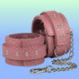 Erox Fetish Love Game Leather Hand Cuffs Deri Kelepçe-Pembe