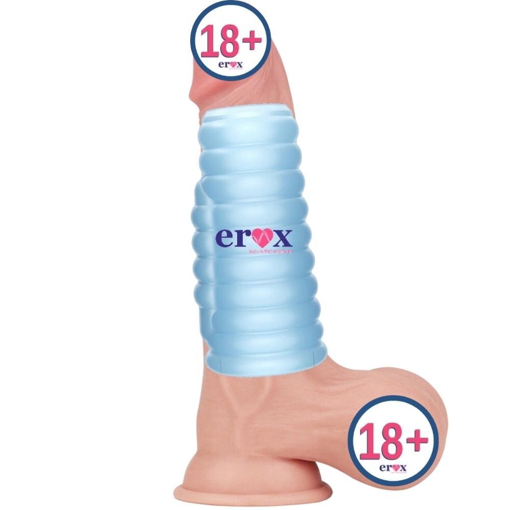 Lovetoy Wave Knights Ring Blue Titreşimli Yarım Penis Kılıfı