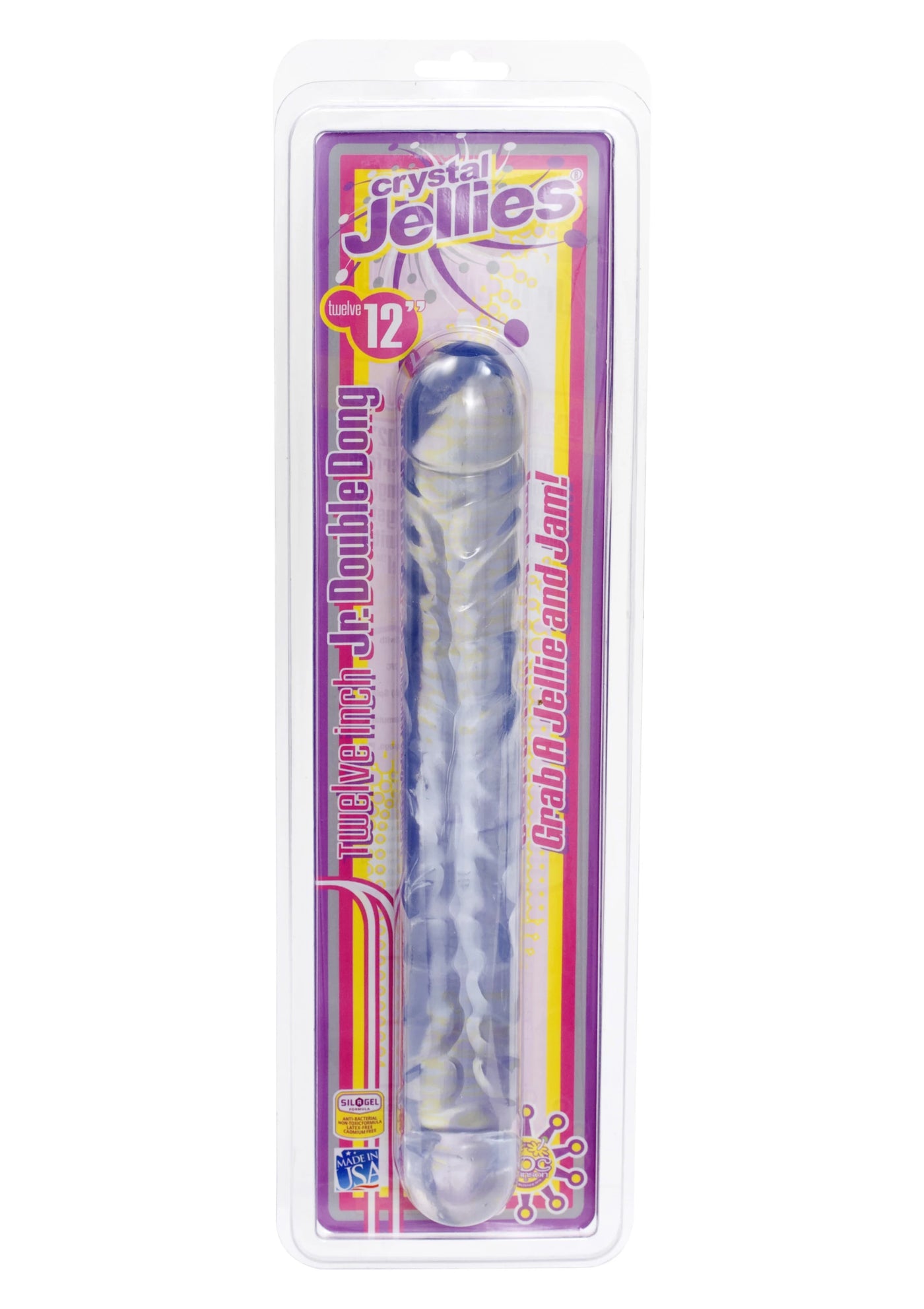 Doc Johnson Cyrstal Jellies 30 Cm Çift Taraflı Realistik Jel Penis-Şeffaf