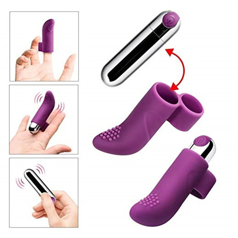 Erox Finger Vibe Çift Yönlü USB Şarjlı Parmak Vibratör-Pink