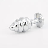 Erox Silver Large Kırmızı Taşlı Boğumlu Anal Metal Plug