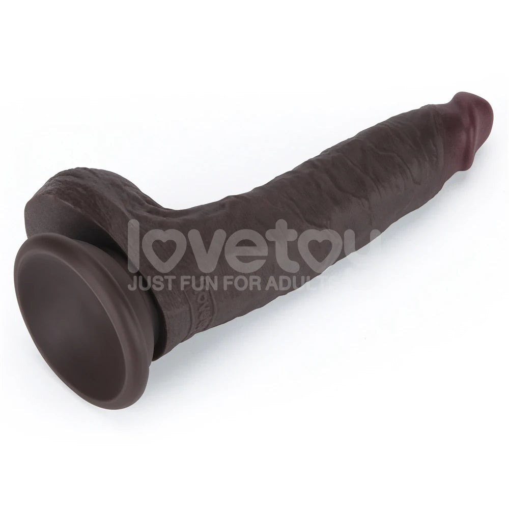 Lovetoy Sliding Skin Pro II Dual Layer Silicone Dong Black Realistik Penis LV417205