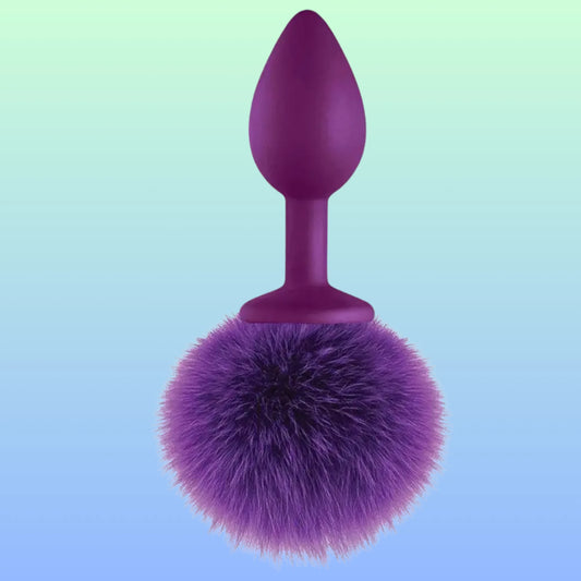 Erox Luxury Purple Silicone Bunny Tail Purple Kuyruklu Anal Plug