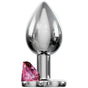 Erox Anal Fantasy Luxury Diamond Pink Taşlı Metal Anal Plug - Medium