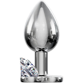 Erox Anal Fantasy Luxury Diamond White Taşlı Metal Anal Plug - Medium
