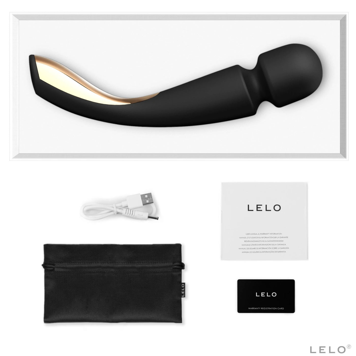 Lelo Smart Wand 2 Large Professional Masaj Wand Vibratör-Black