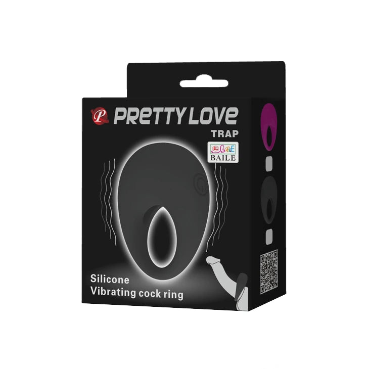 Pretty Love Trap Vibrating Clitoral Cock Ring Titreşimli Penis Halkası BI-210140