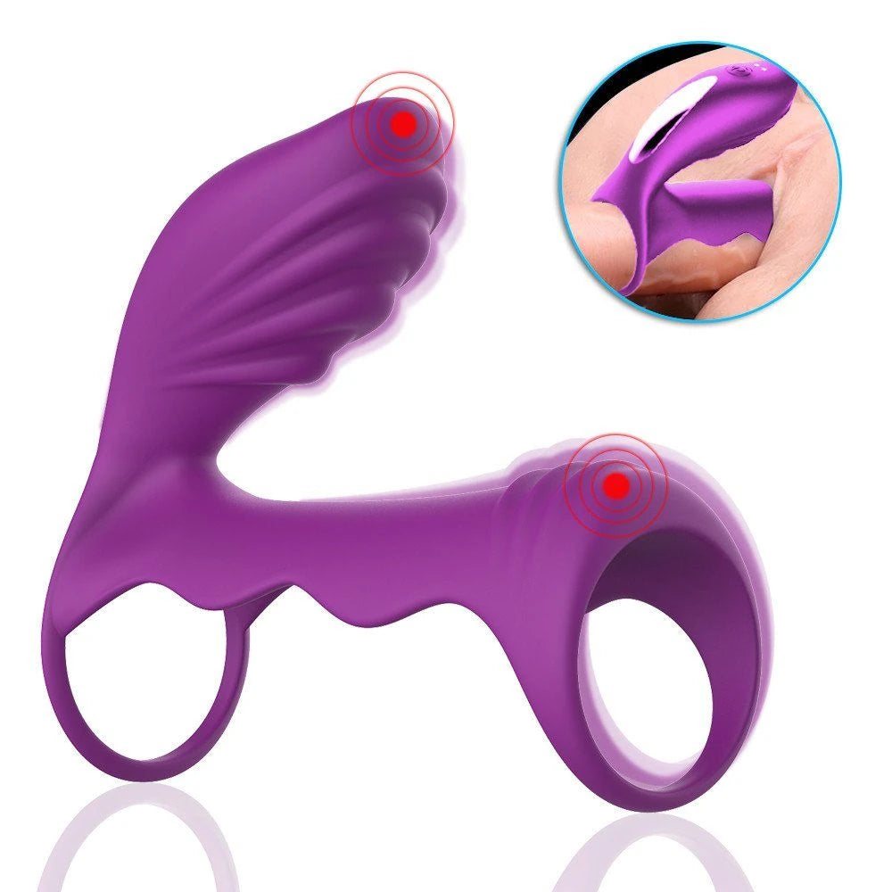 Erox The Cock Ring Clitoral Stimulation Penis Kafesi-Purple