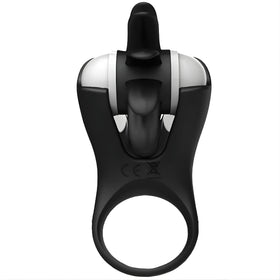 Erox The Cock Ring Clitoral Stimulating Şarjlı Penis Halkası-Black