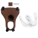 Aphrodisia Hollow Strap-On Flesh 17 Cm İçi Boş Titreşimli Kemerli Penis-Brown
