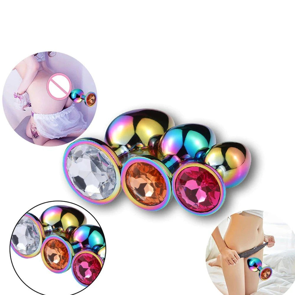 Erox Rainbow Hot Cooling Red Medium Anal Metal Plug