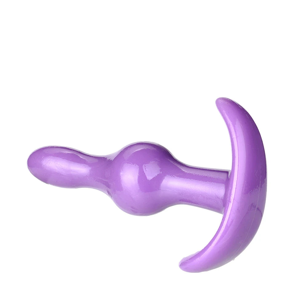 Erox Anal Fantasy Two Ribbed Silikon Anal Alıştırıcı Plug-Purple