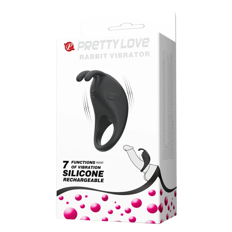 Pretty Love Rabbit Vibrator Cock Ring Titreşimli Penis Halkası BI-210152
