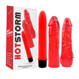 Hot Storm Hers Dildo Kit Çiftlere Özel Vibratör Seti