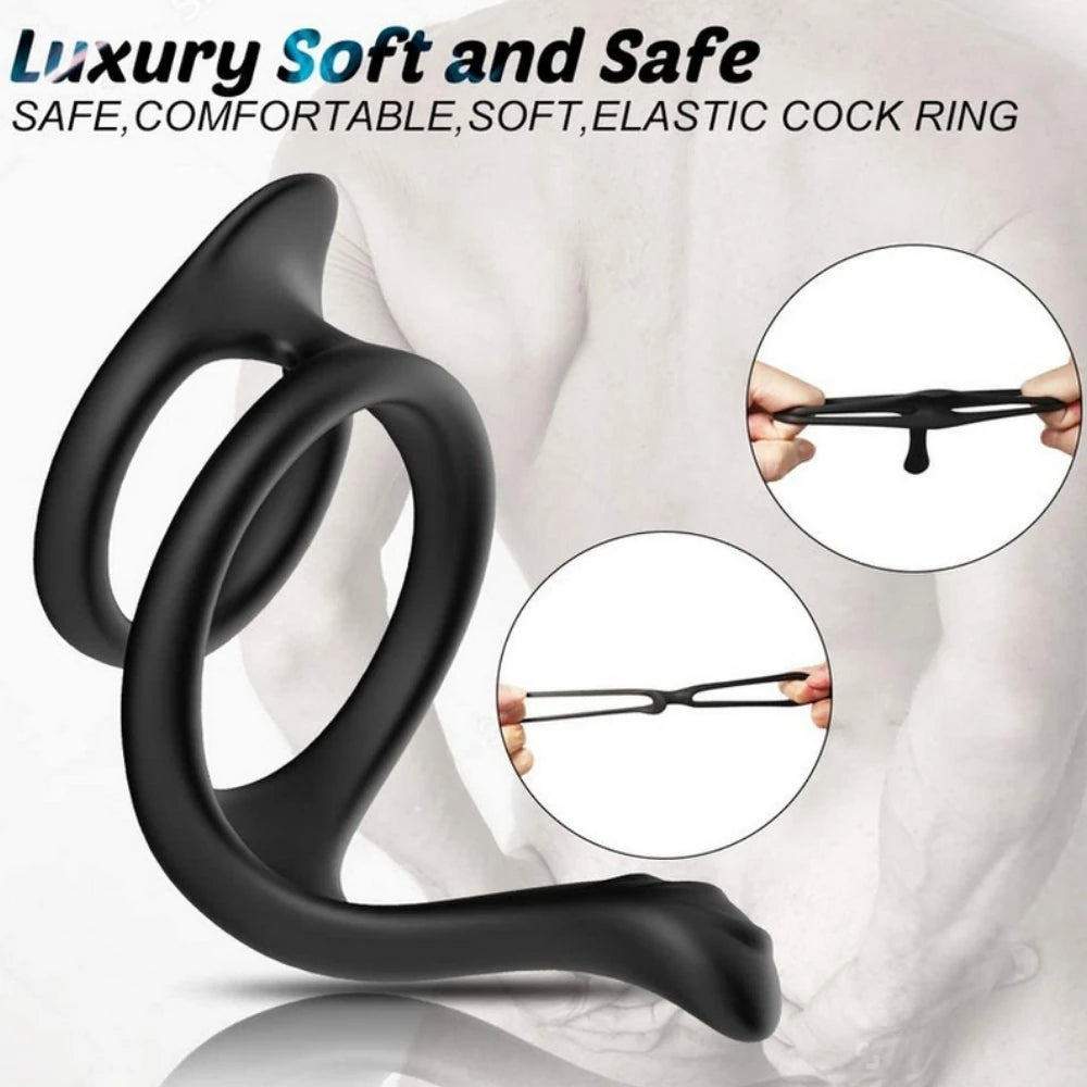 Erox Tail Perine Testis Destekli Esnek Penis Halkası