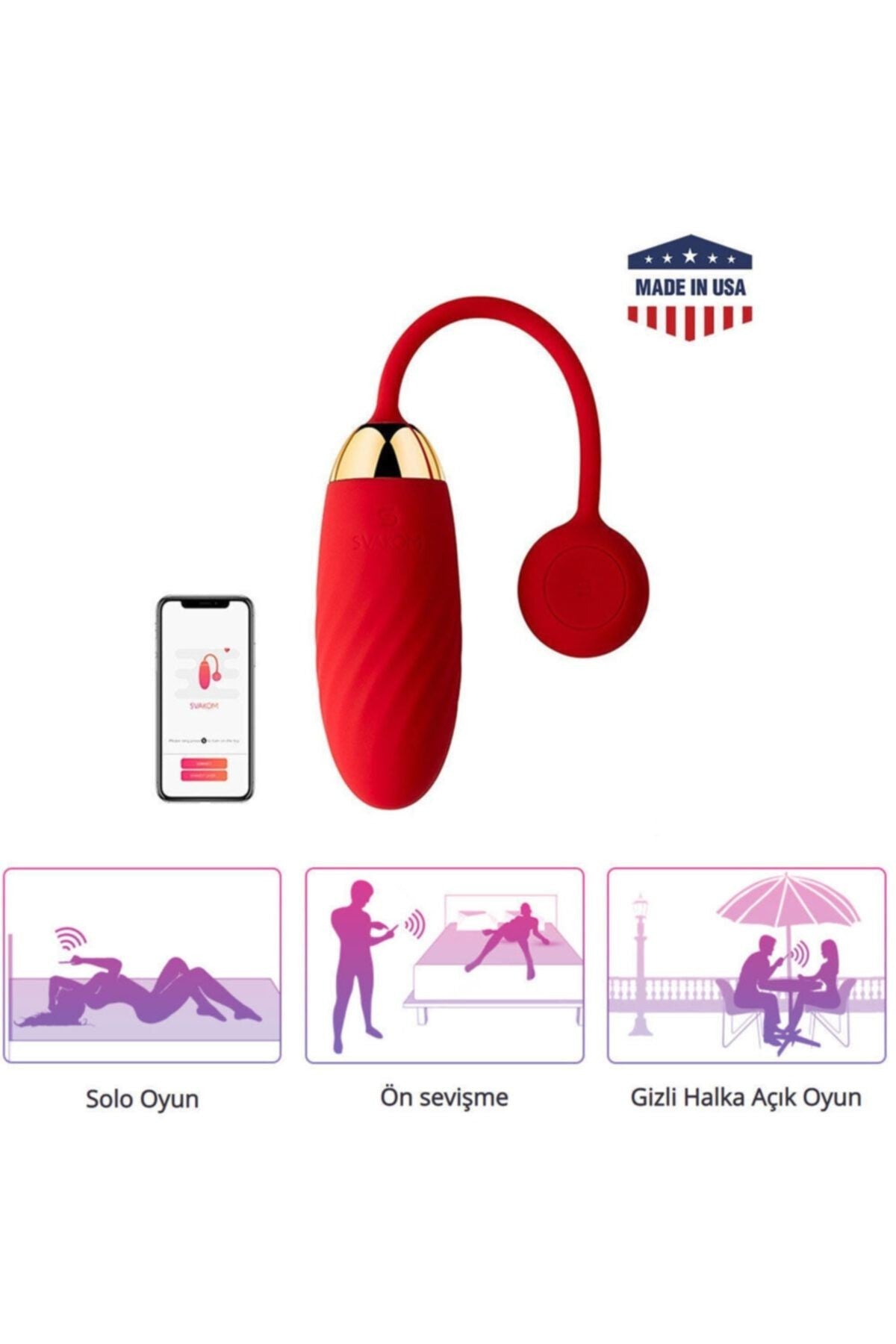 Svakom Ella Vibrating Egg Telefon Kontrollü Remote Control Giyilebilir Vibratör V703