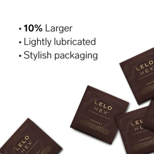 Lelo Hex Box 3 Pcs. XL Doğal Lateks Prezervatif Kondom