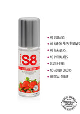 S8 Su Bazlı Çilek Aromalı 125ml Kayganlaştırıcı
