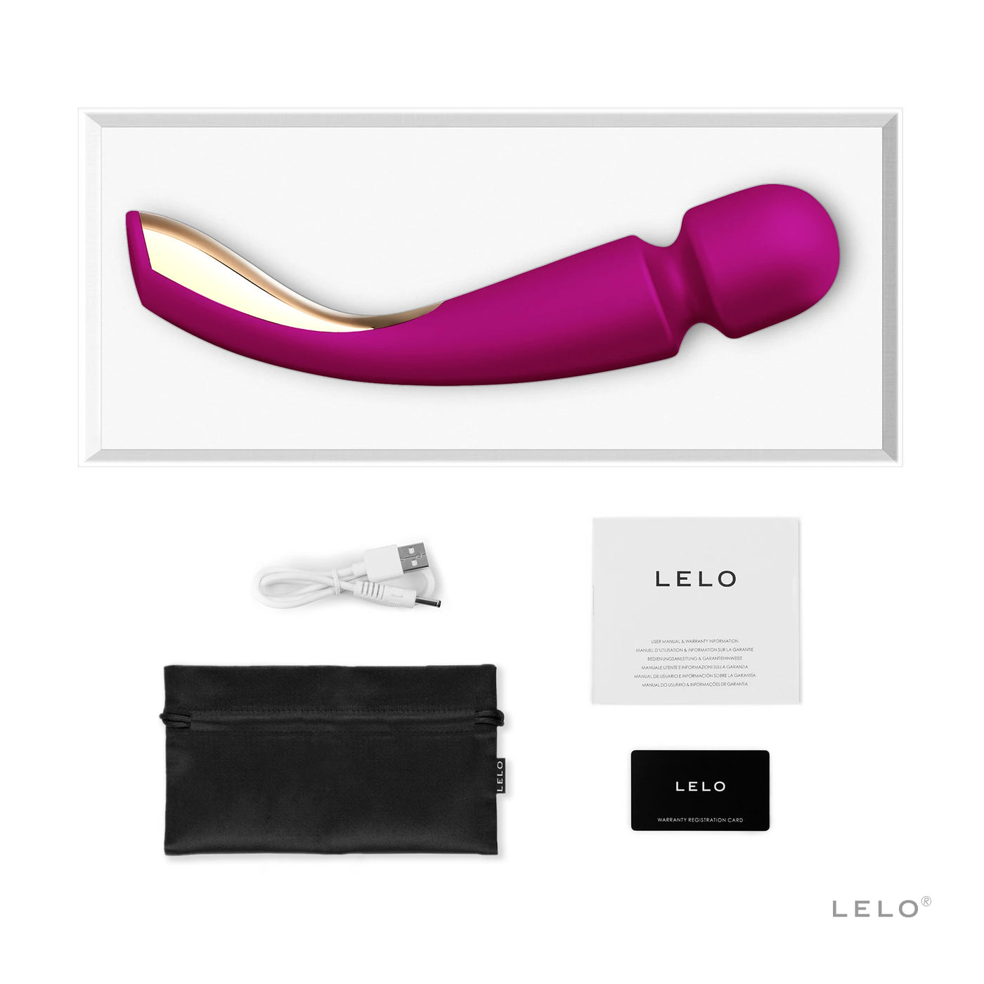 Lelo Smart Wand 2 Large Professional Masaj Wand Vibratör-Deep Rose