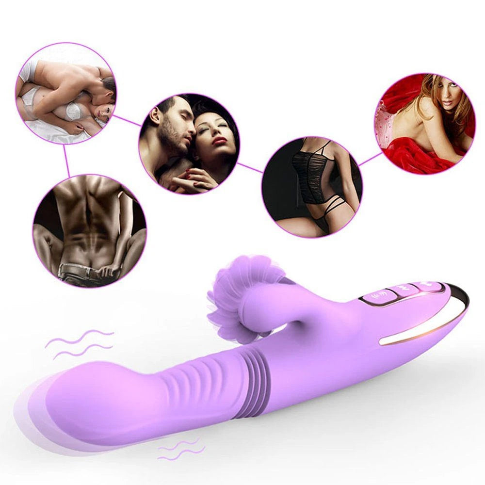 Dibe Haloy Vella Thrusting İleri Geri Hareketli Oral Seks Rabbit Vibratör