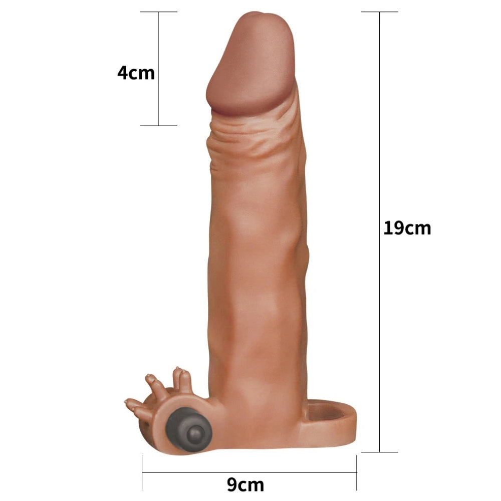 Lovetoy X-Tender 4 Cm Dolgulu Realistik Titreşimli Penis Kılıfı Melez