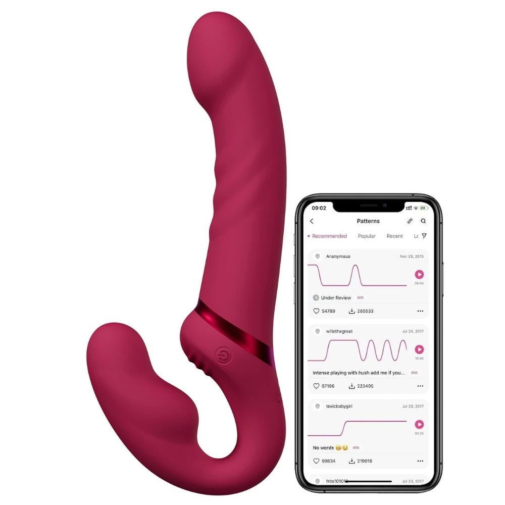 Lovense Lapis Telefon Kontrollü Titreşimli Strapless Strapon Dildo