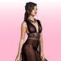 Erox Night Wear Seksi Uzun Gecelik-Siyah