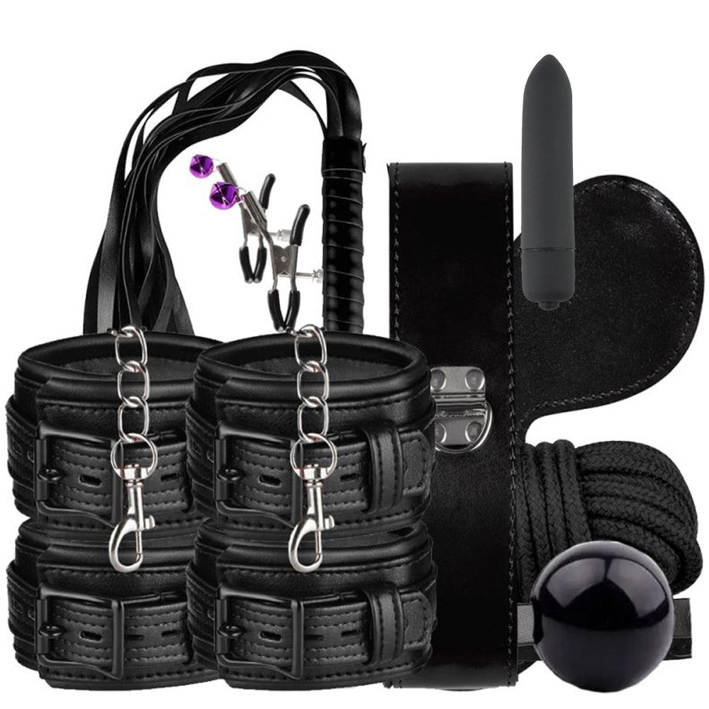 Erox Fetish Fantasy Series 9 Pcs. Fetiş Pozisyon Seti-Siyah