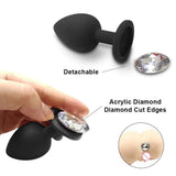 Erox Safe Body Black Silicone Large Mavi Taşlı Silikon Anal Plug