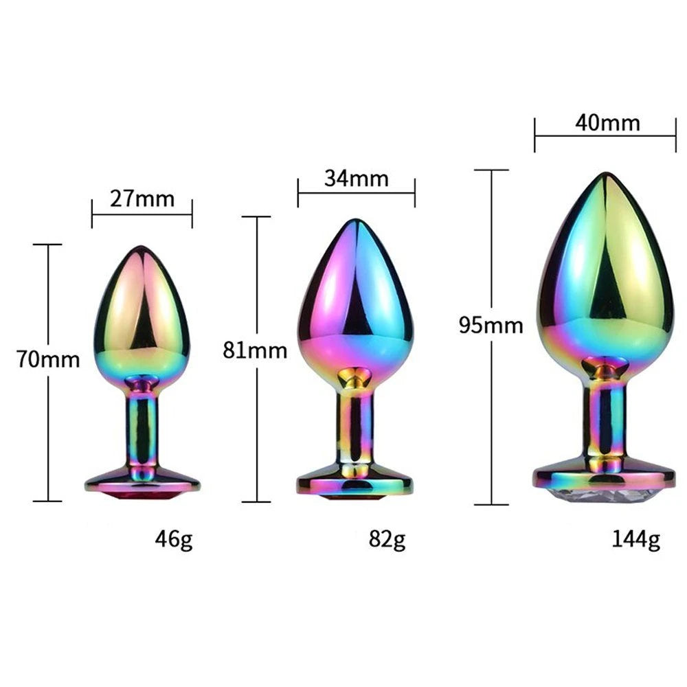 Erox Rainbow Hot Cooling Pink Large Anal Metal Plug